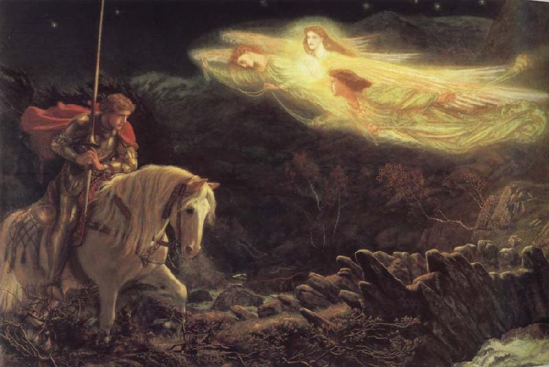 Arthur Hughes The Quest of the Holy Grail Sweden oil painting art